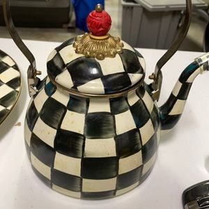Mackenzie Child Courtly Check Enamel Tea Kettle